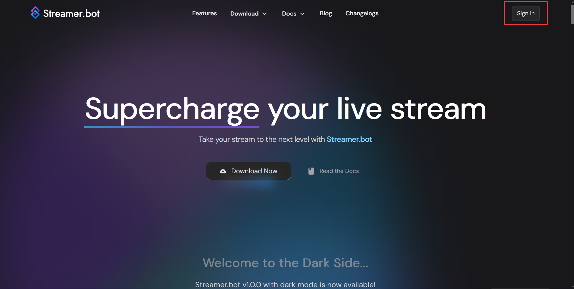 streamer.bot website sign in